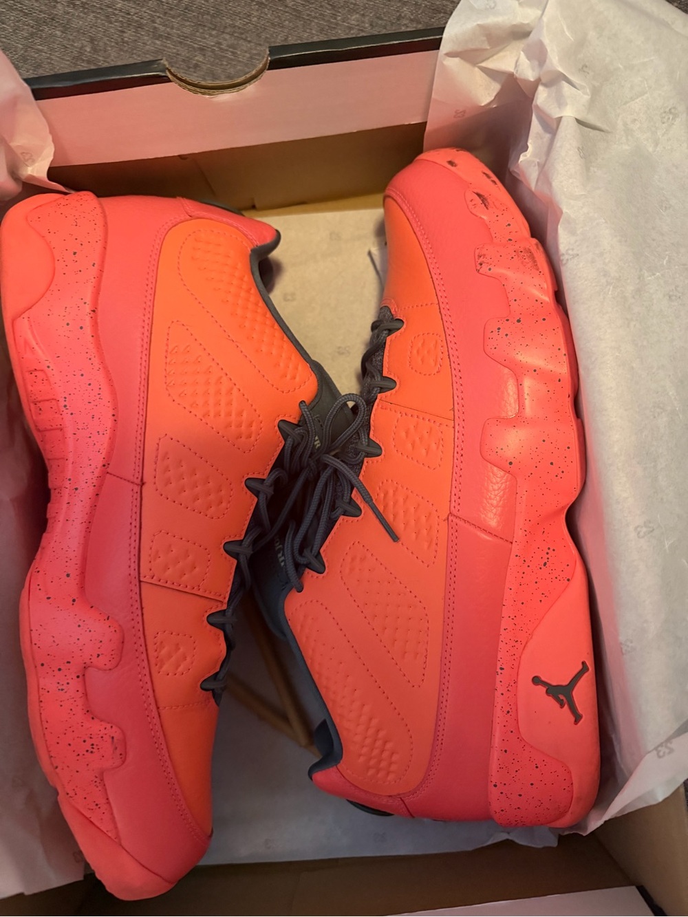 Jordan Kids' Bright Coral Red Sneakers with Black Laces